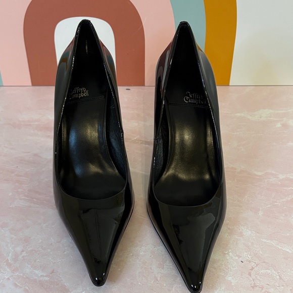 Jeffrey Campbell Glossy Black Patent Pointed Heels 4”, 7.5 - Picture 4 of 8